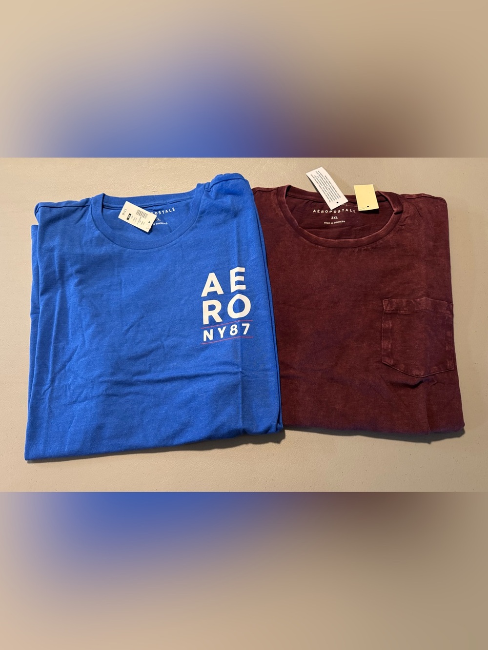 NWT Aeropostale Blue and Burgundy Shirts 2XL